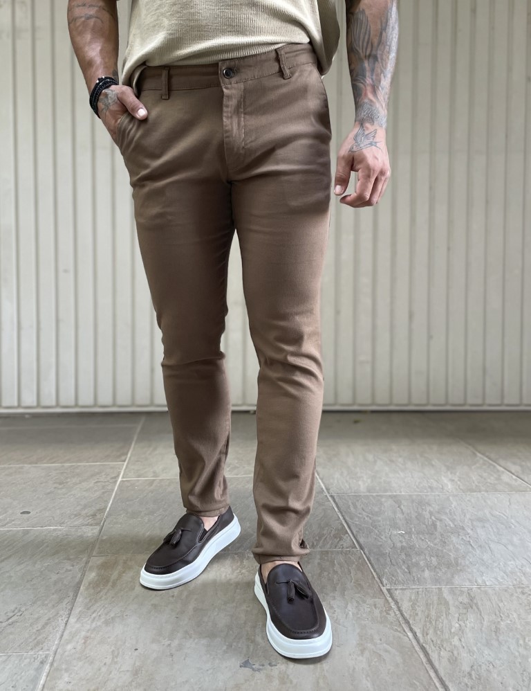 Ben Tailor Ben Tailor ανδρικό καμιλό υφασμάτινο Chinos παντελόνι 0178K